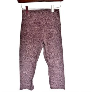 Lululemon Align High-Rise Crop Purple with White Floral Print